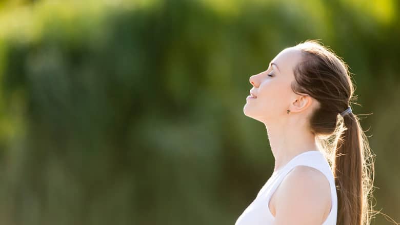 Breathing woman meditation